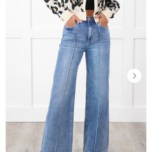 Classic Blue Wide-Leg Women Jeans